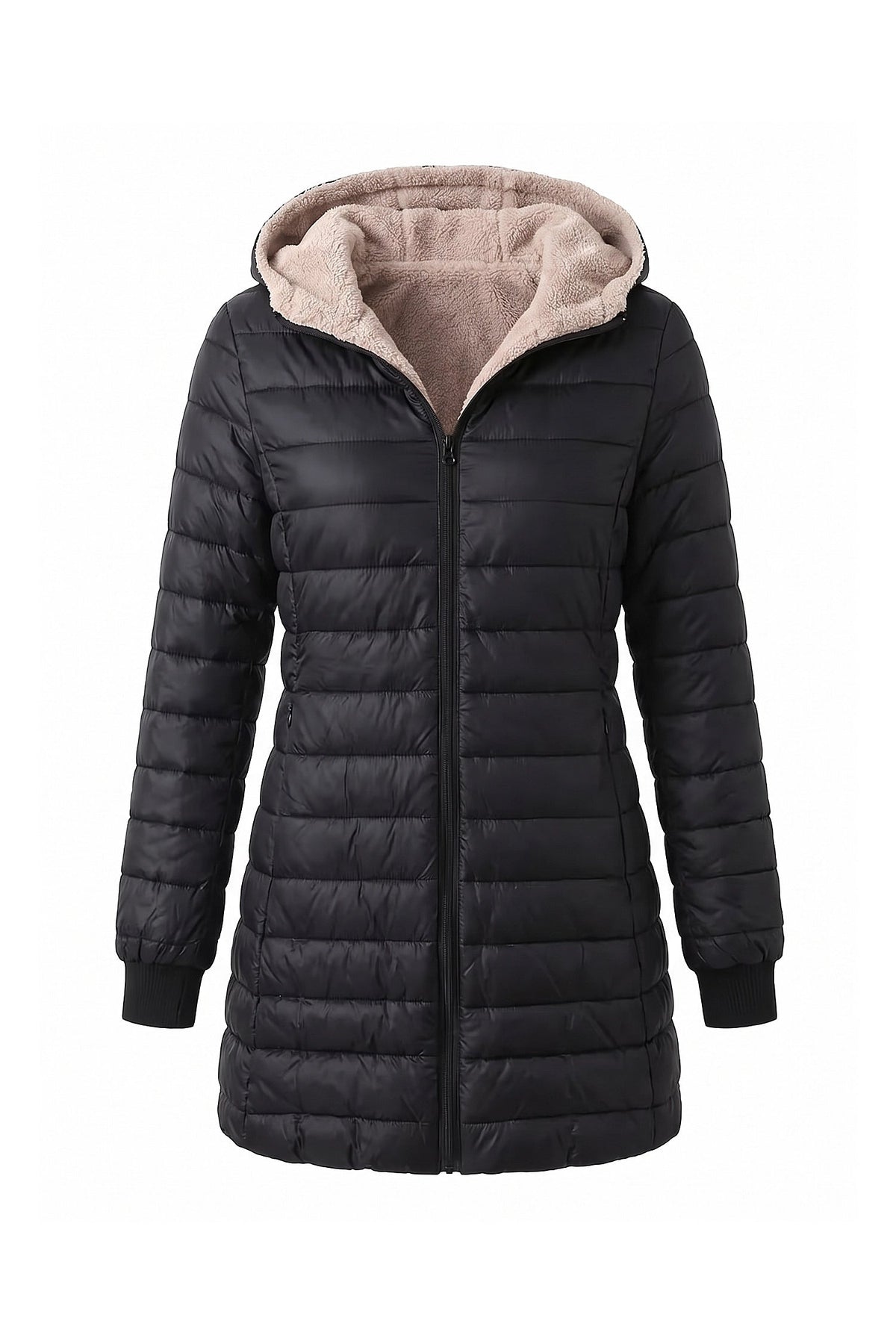 Women's Hooded Quilted Long Puffer Coat