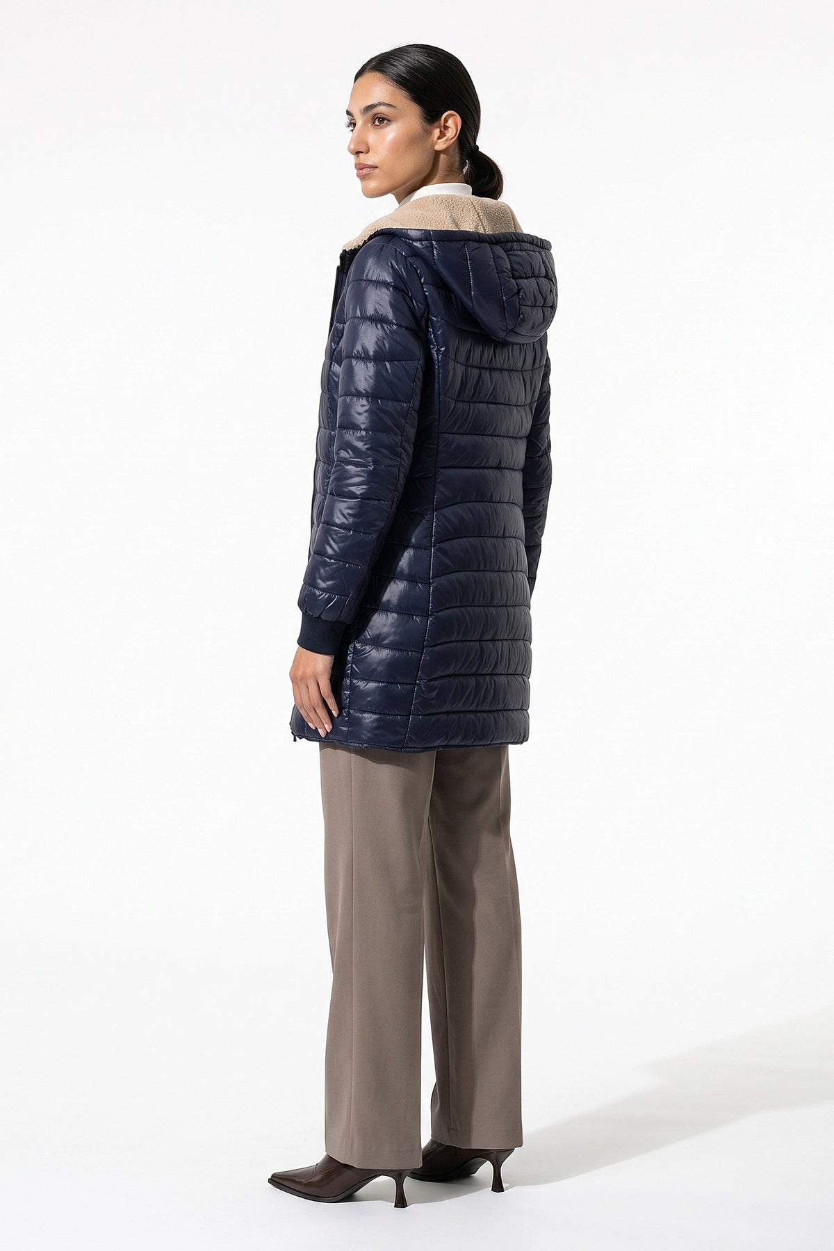 Women's Hooded Quilted Long Puffer Coat