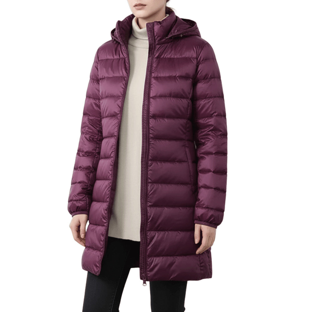 Women's Hooded Quilted Longline Puffer Coat