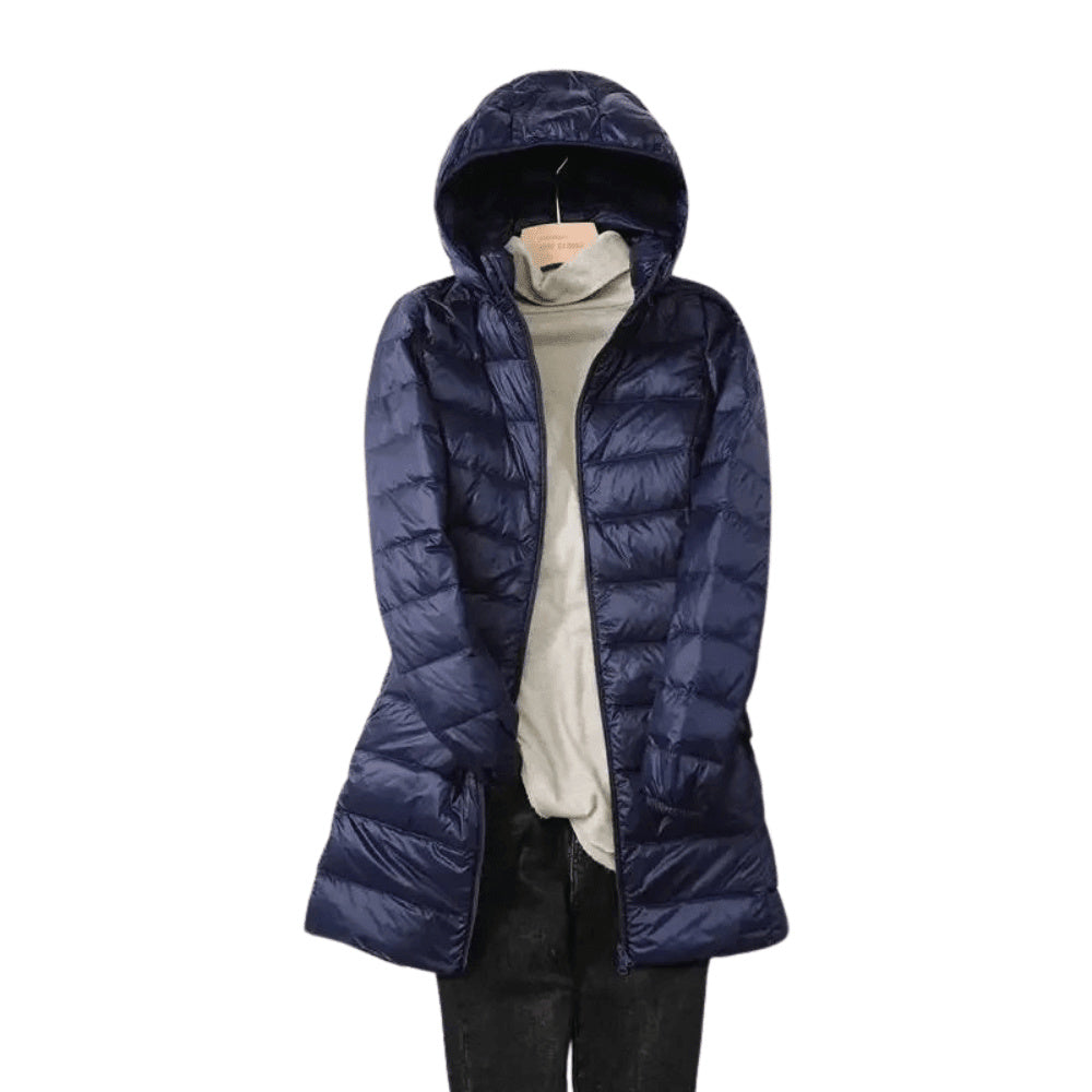 Women's Hooded Quilted Longline Puffer Coat