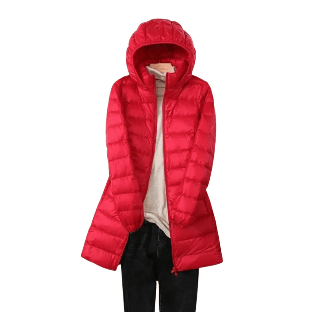 Women's Hooded Quilted Longline Puffer Coat