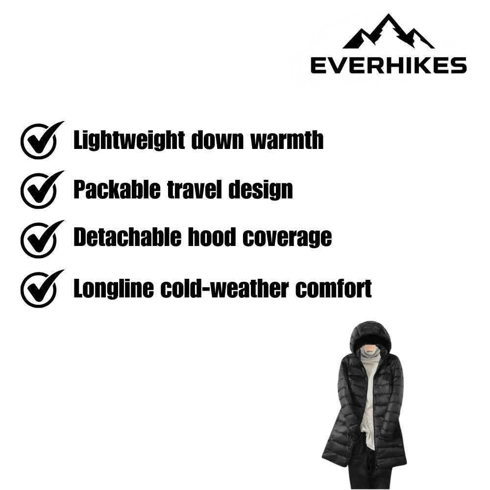 Women's Hooded Quilted Longline Puffer Coat