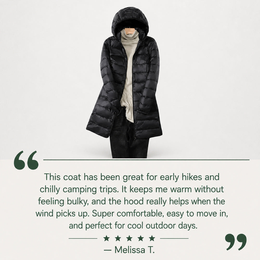 Women's Hooded Quilted Longline Puffer Coat
