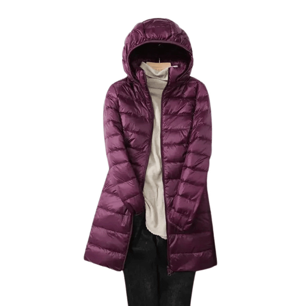 Women's Hooded Quilted Longline Puffer Coat