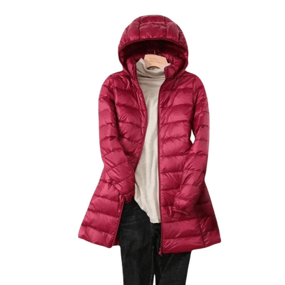 Women's Hooded Quilted Longline Puffer Coat
