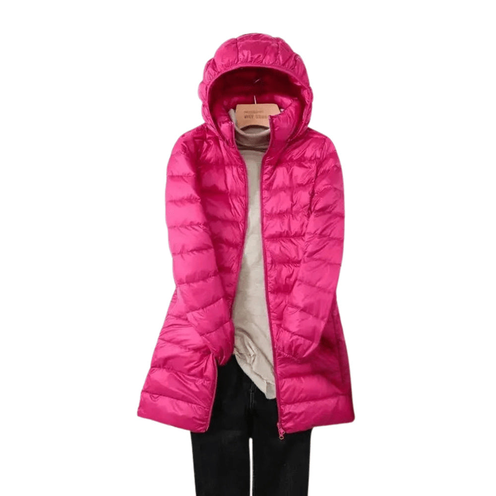 Women's Hooded Quilted Longline Puffer Coat