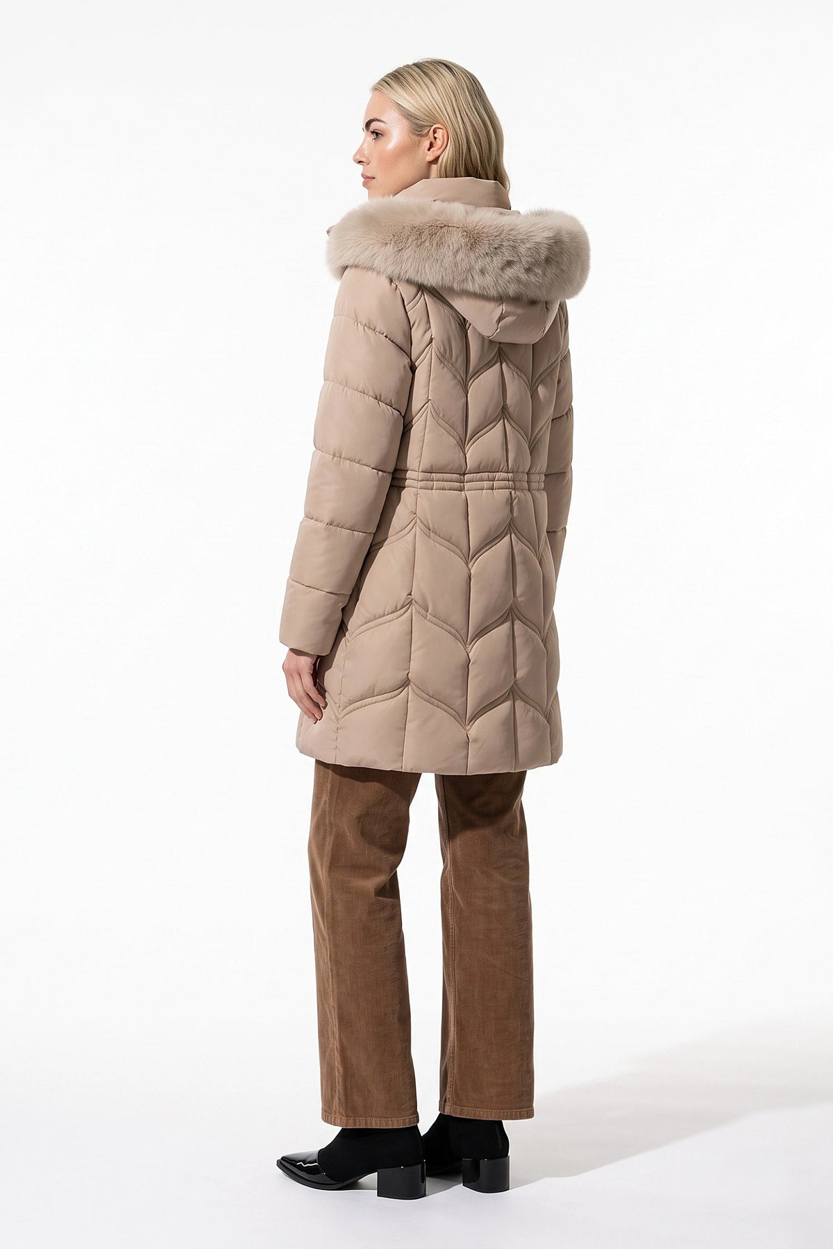 Women's Hooded Quilted Winter Warm Longline Puffer Coat