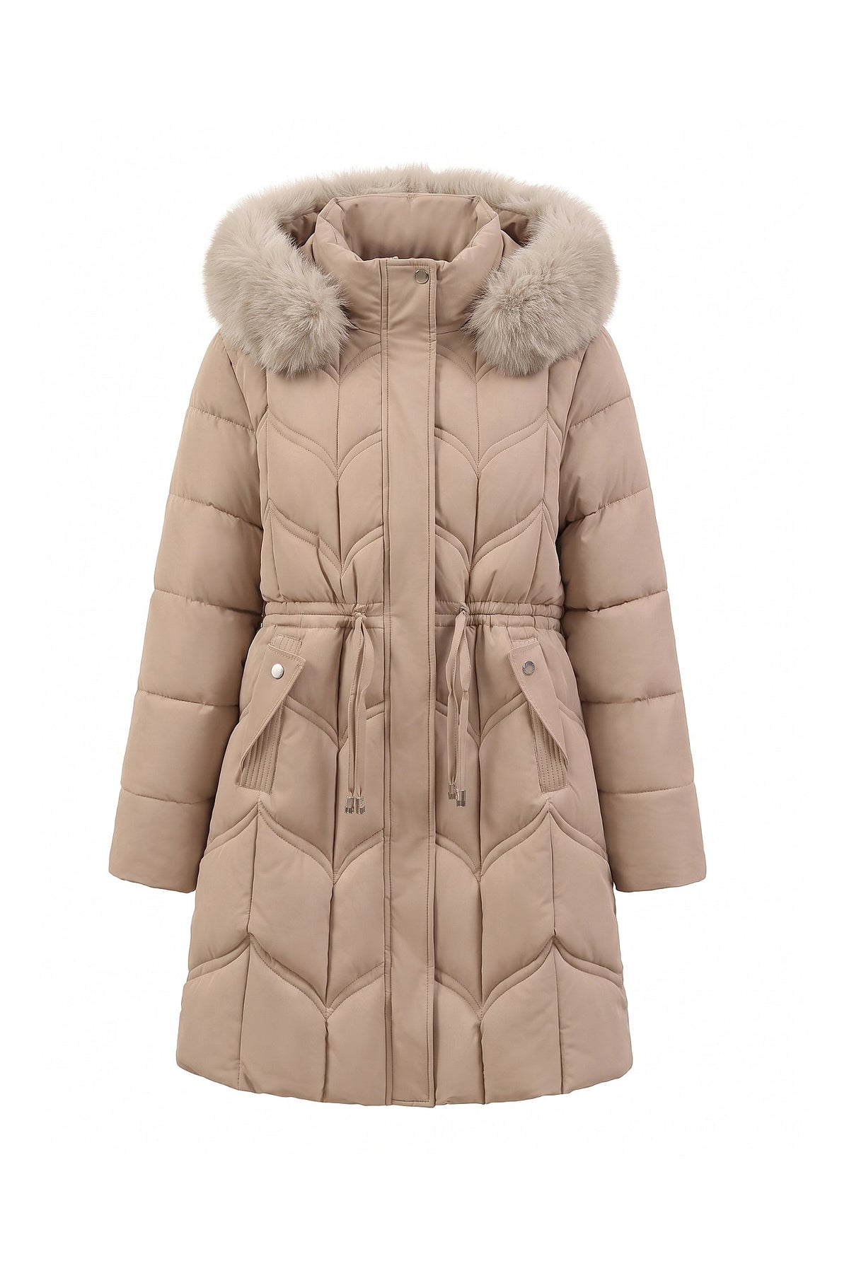 Women's Hooded Quilted Winter Warm Longline Puffer Coat