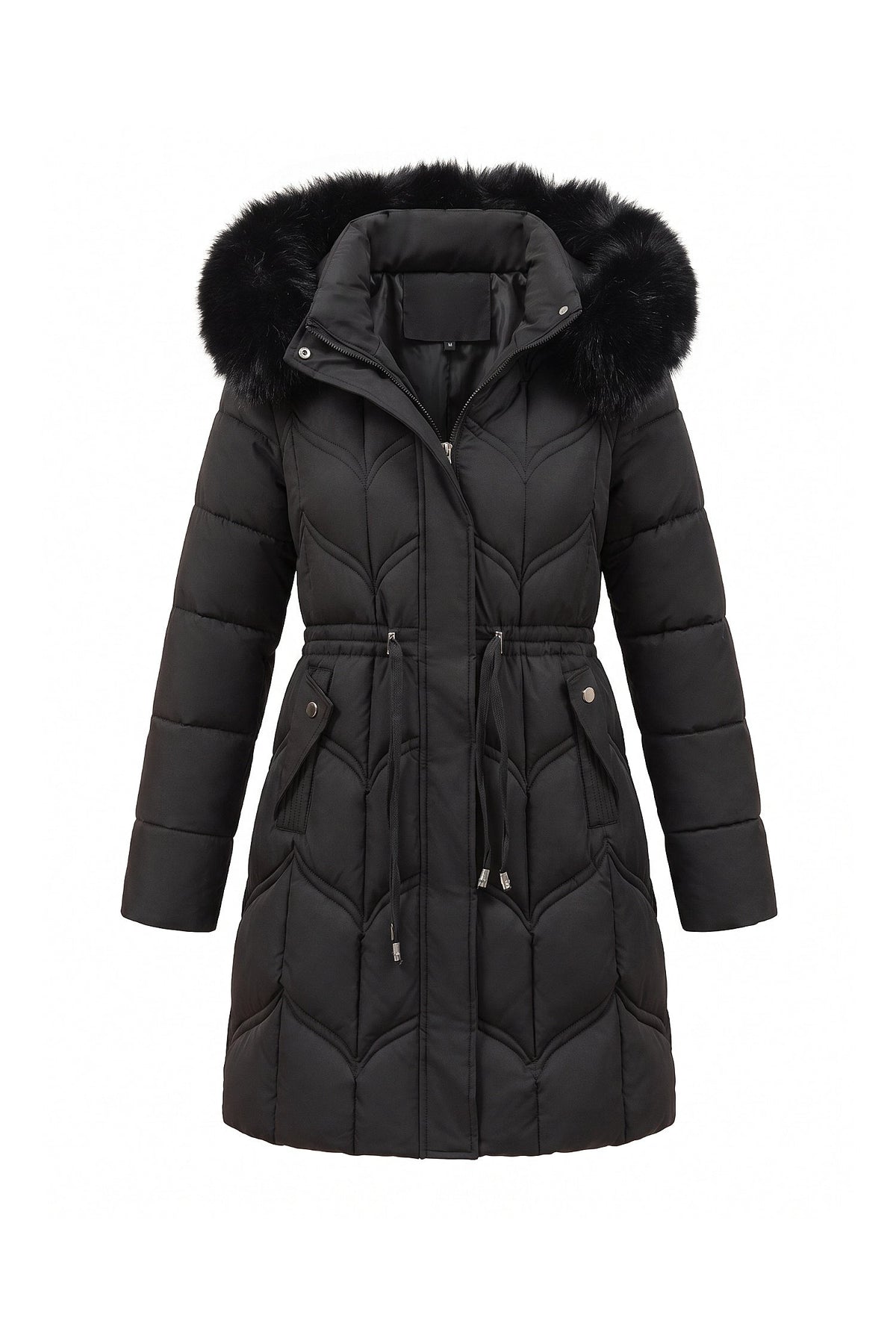 Women's Hooded Quilted Winter Warm Longline Puffer Coat