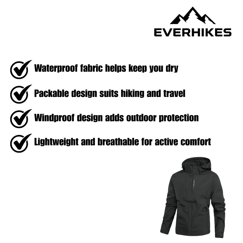 Women's Hooded Zip-Up Waterproof Hiking Jacket