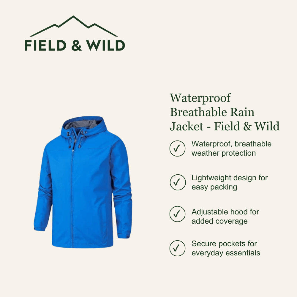 Women's Hooded Zip-Up Waterproof Rain Jacket
