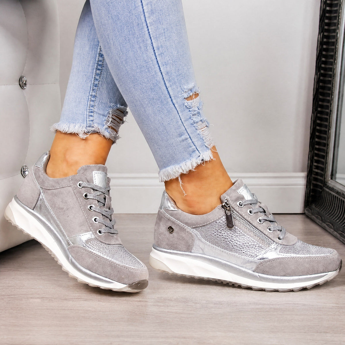 Women's Lace-Up Orthopaedic Trainers