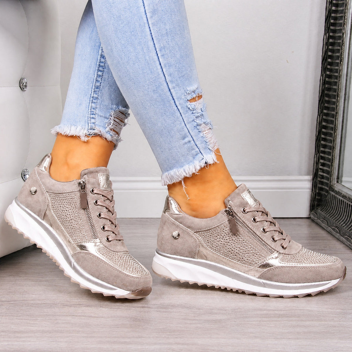 Women's Lace-Up Orthopaedic Trainers
