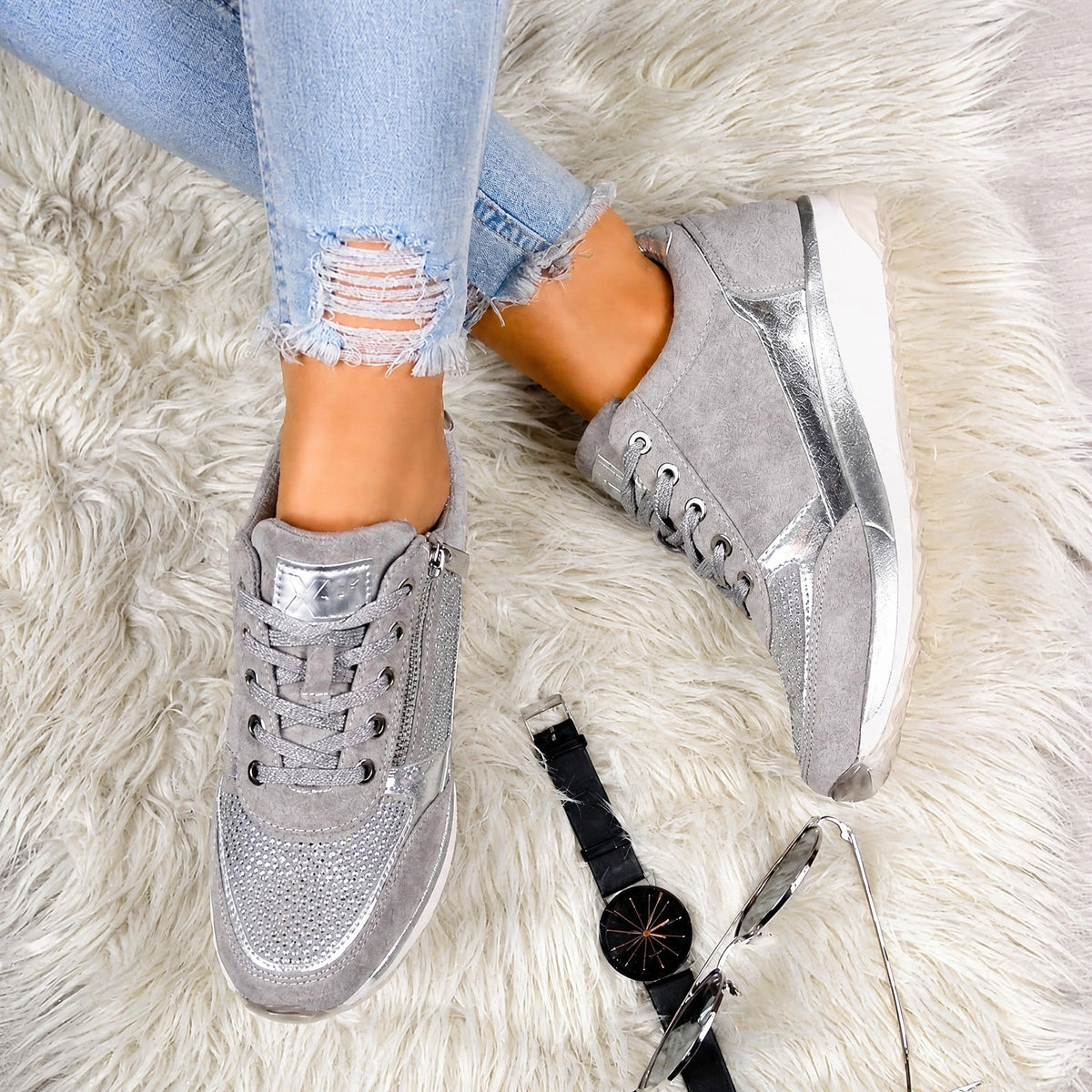 Women's Lace-Up Orthopaedic Trainers