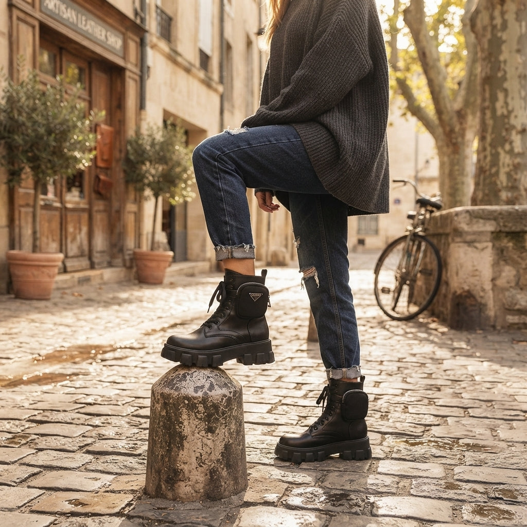 Women's Lace-Up Platform Combat Boots