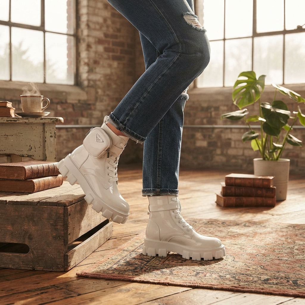 Women's Lace-Up Platform Combat Boots