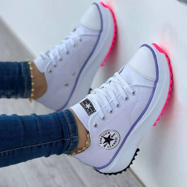 Women's Lace-Up Platform Trainers