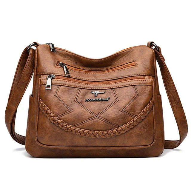 Women's Leather Zip Crossbody Bag