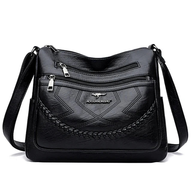 Women's Leather Zip Crossbody Bag