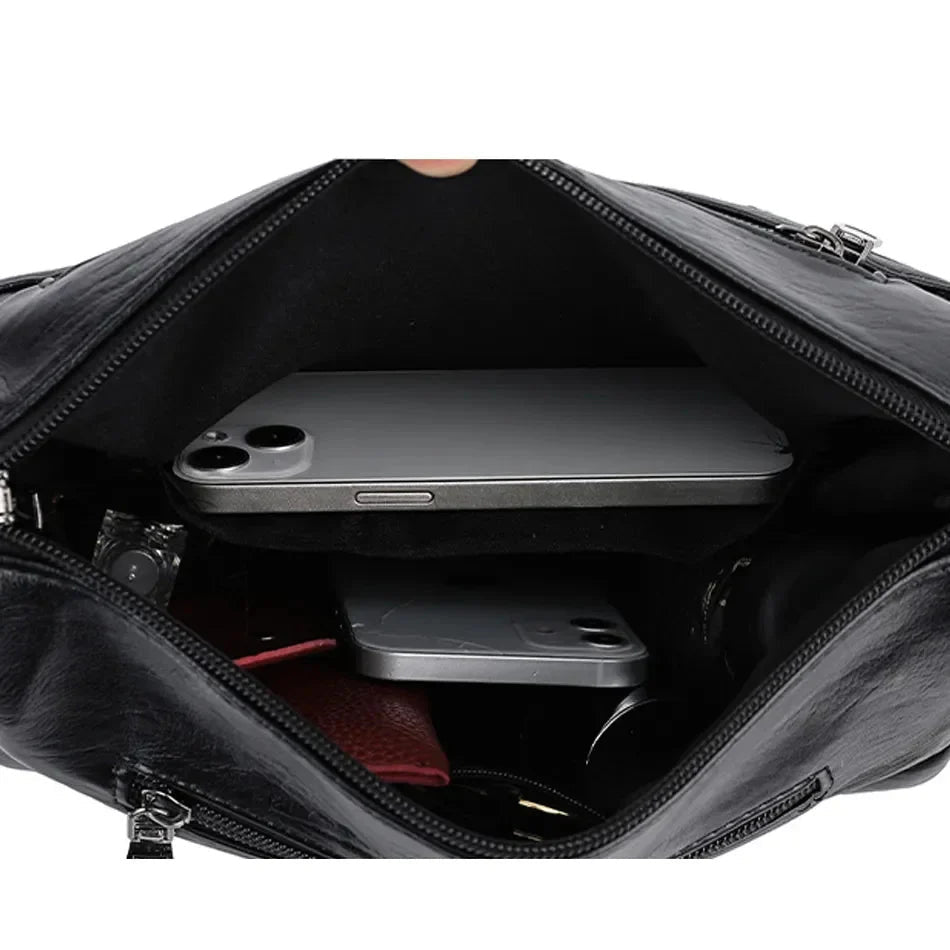 Women's Leather Zip Crossbody Bag