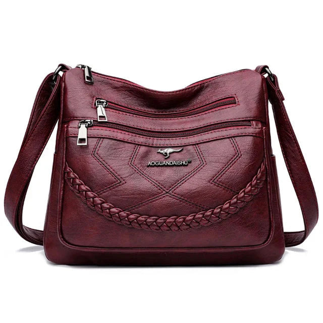 Women's Leather Zip Crossbody Bag