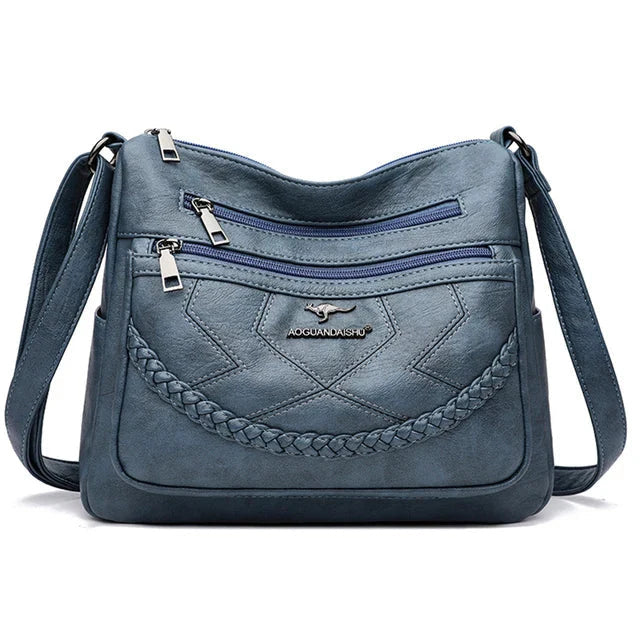 Women's Leather Zip Crossbody Bag