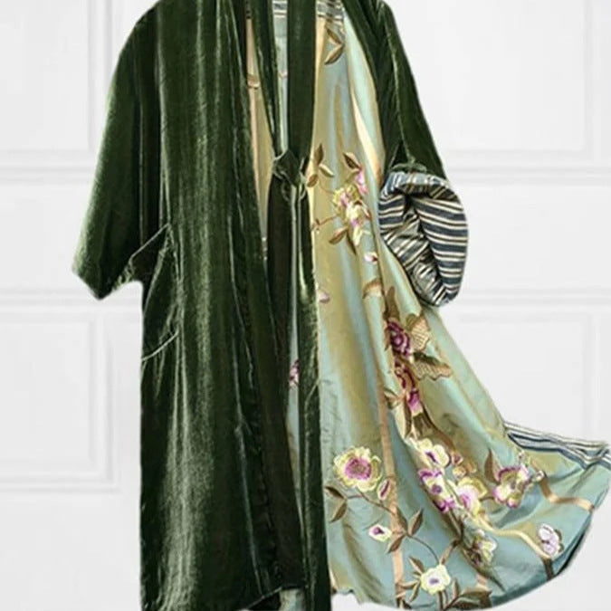Women's Longline Floral Kimono Cardigan