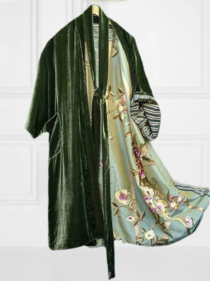 Women's Longline Floral Kimono Cardigan