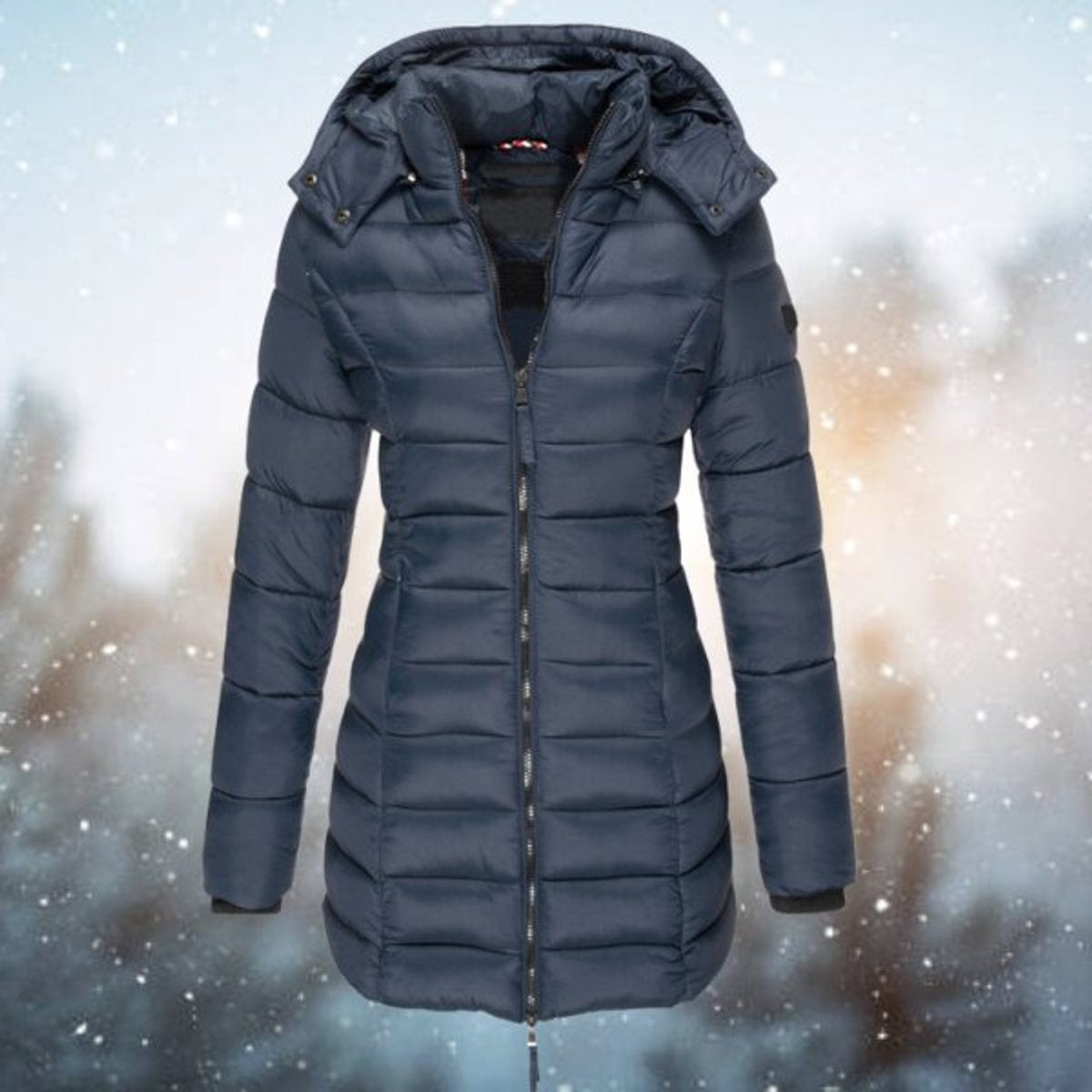 Women's Longline Quilted Hooded Puffer Jacket