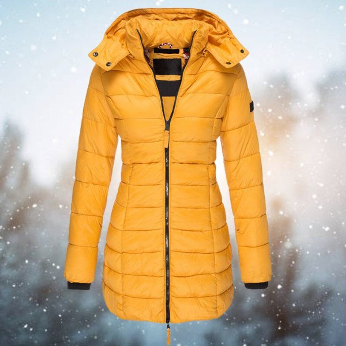 Women's Longline Quilted Hooded Puffer Jacket