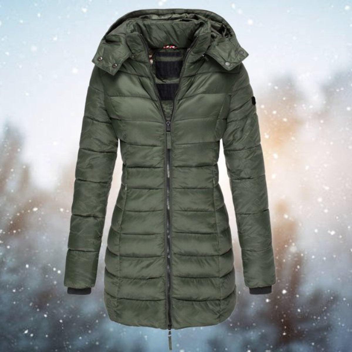 Women's Longline Quilted Hooded Puffer Jacket