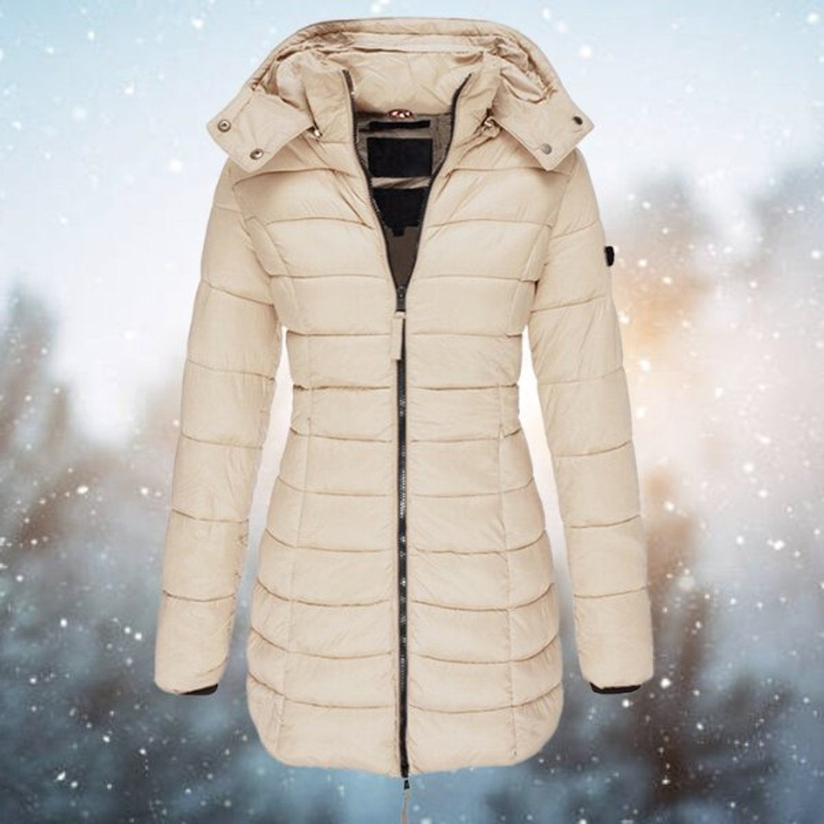 Women's Longline Quilted Hooded Puffer Jacket