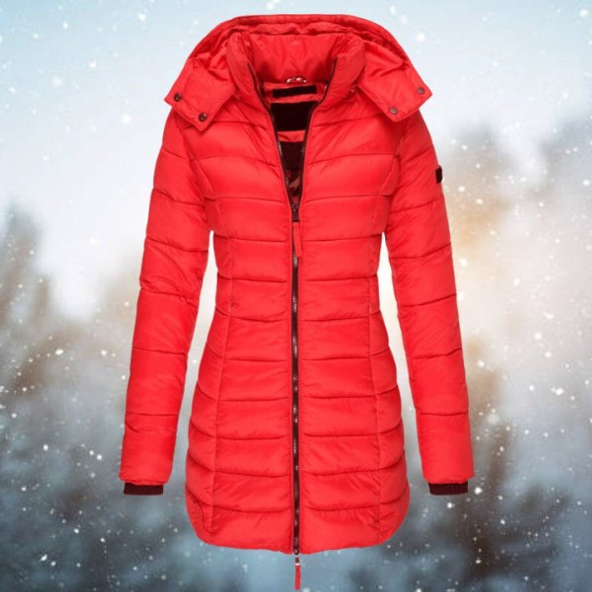 Women's Longline Quilted Hooded Puffer Jacket
