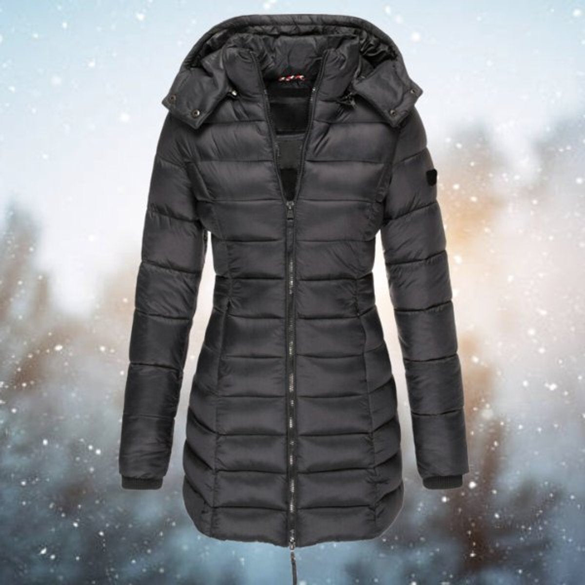 Women's Longline Quilted Hooded Puffer Jacket