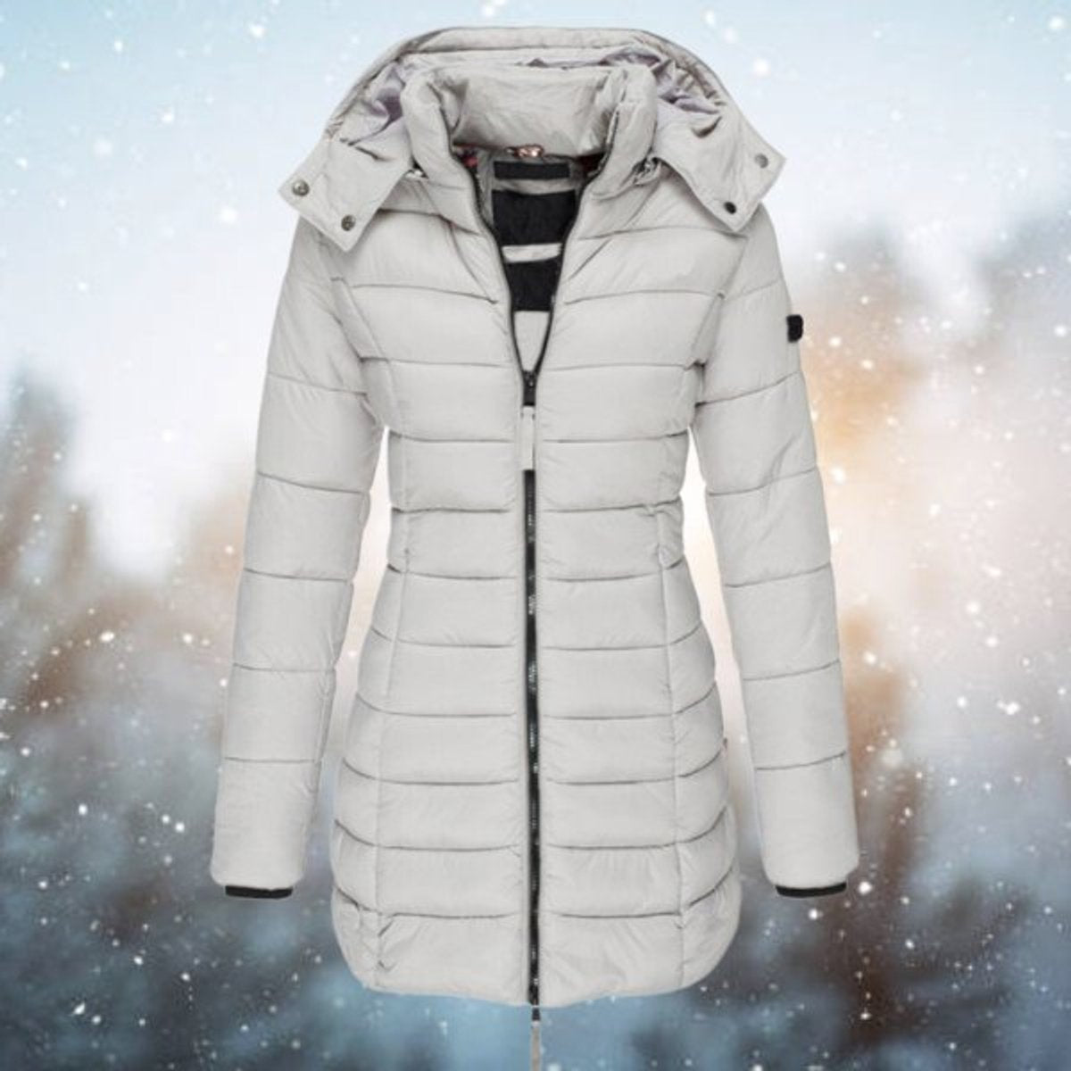 Women's Longline Quilted Hooded Puffer Jacket