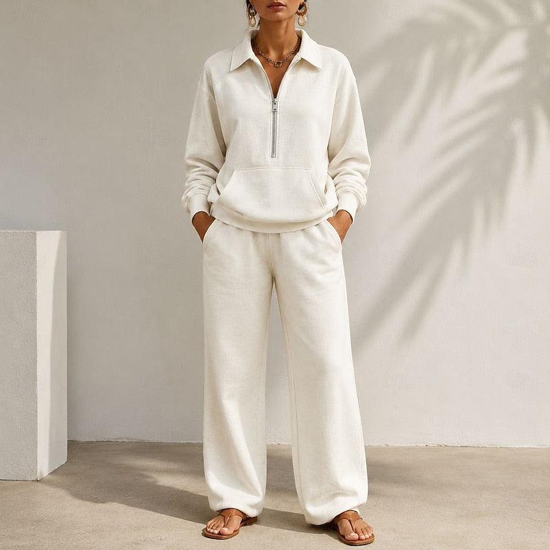 Women's Loose Half Zip Lounge Set
