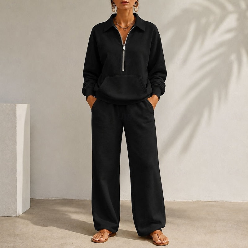 Women's Loose Half Zip Lounge Set