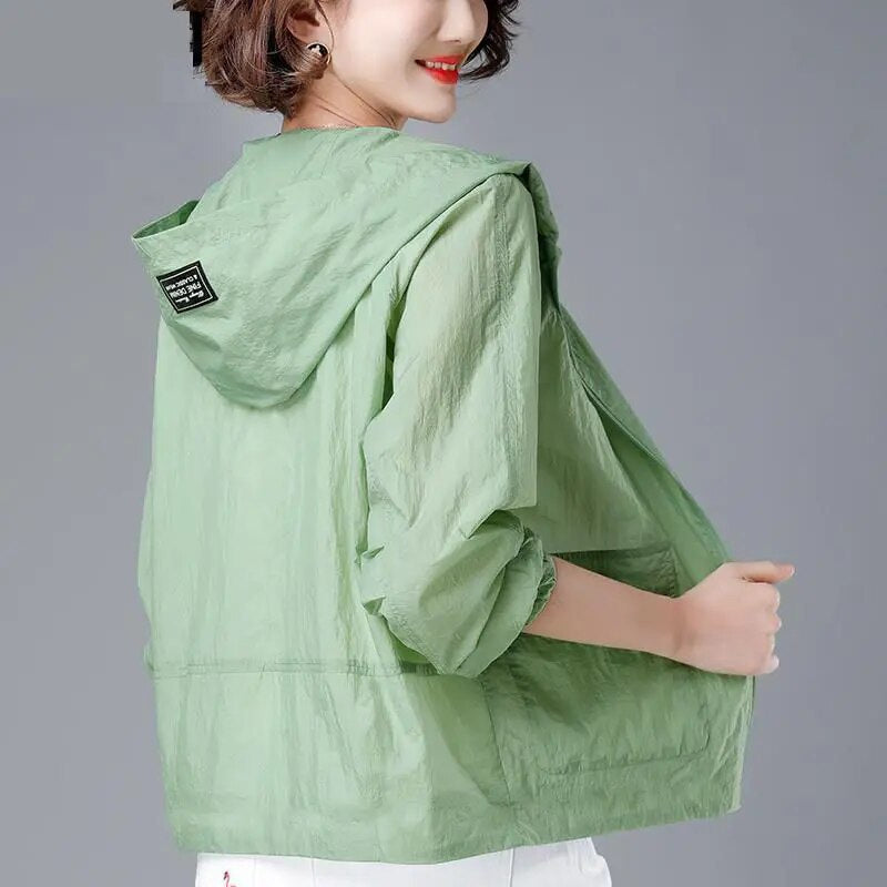Women's Loose Hooded Rain Jacket