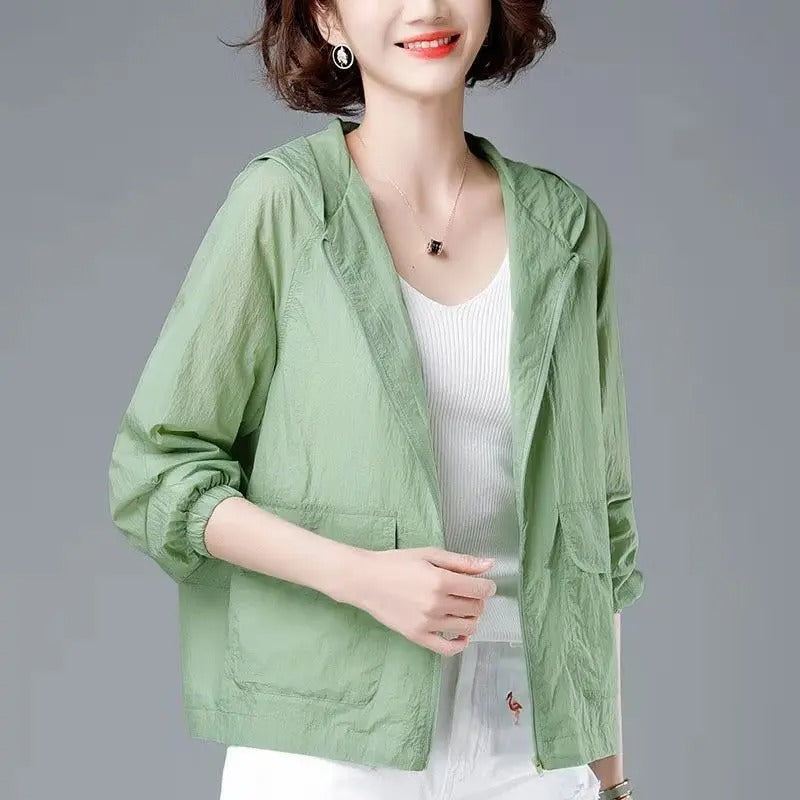 Women's Loose Hooded Rain Jacket