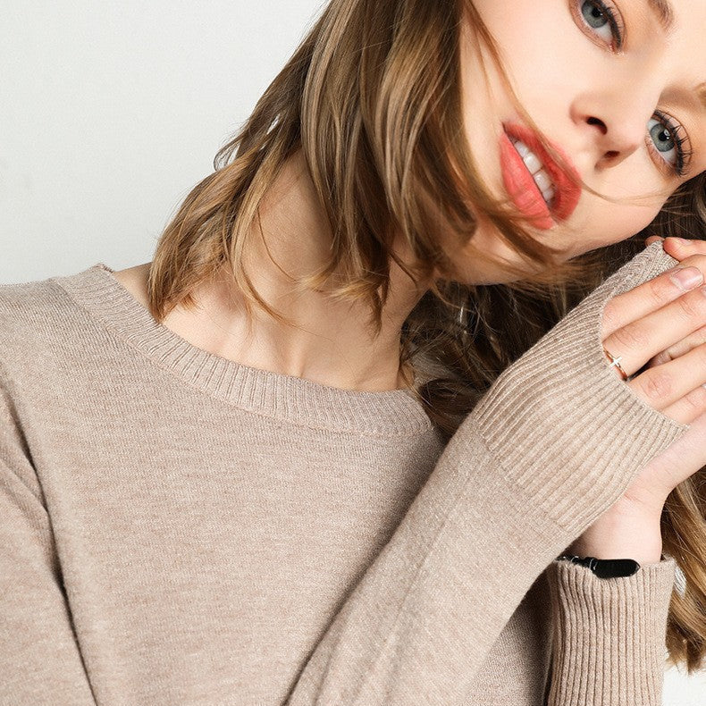 Women's Maxi Round Neck Cashmere Jumper