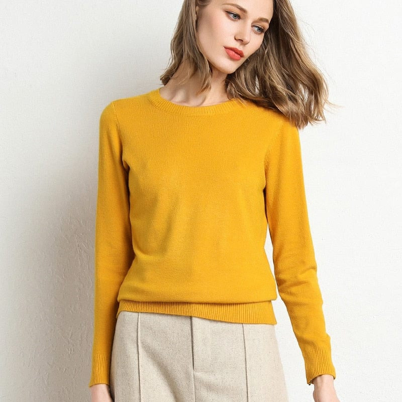 Women's Maxi Round Neck Cashmere Jumper