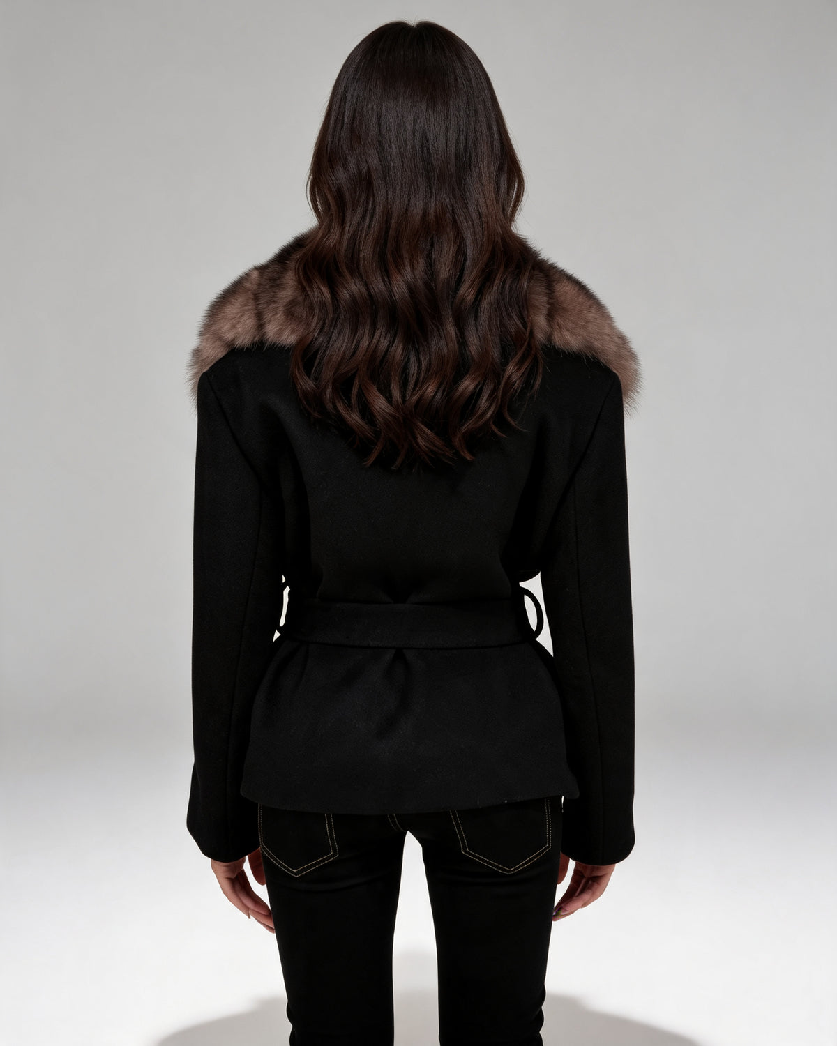 Women's Midi Collared Wool Wrap Coat
