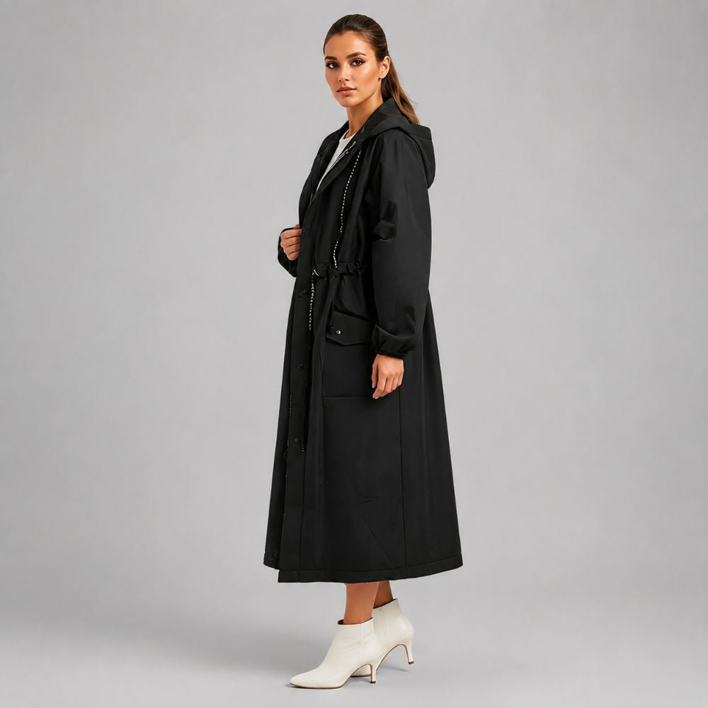 Women's Midi Hooded Waterproof Rain Jacket
