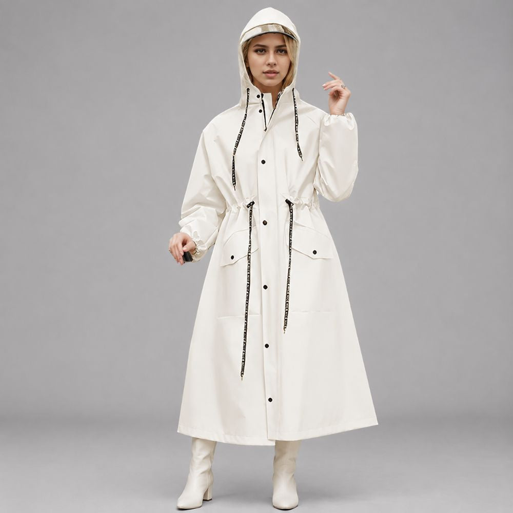 Women's Midi Hooded Waterproof Rain Jacket