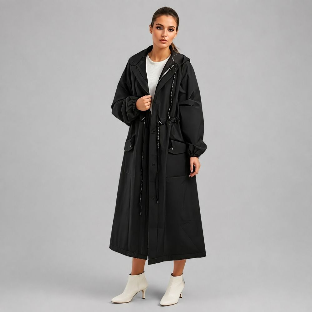 Women's Midi Hooded Waterproof Rain Jacket