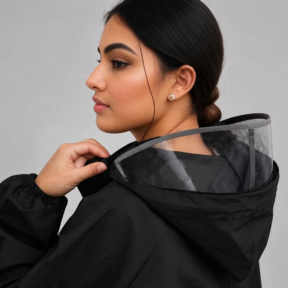 Women's Midi Hooded Waterproof Rain Jacket