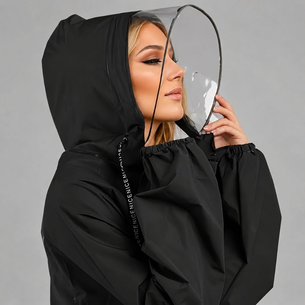 Women's Midi Hooded Waterproof Rain Jacket