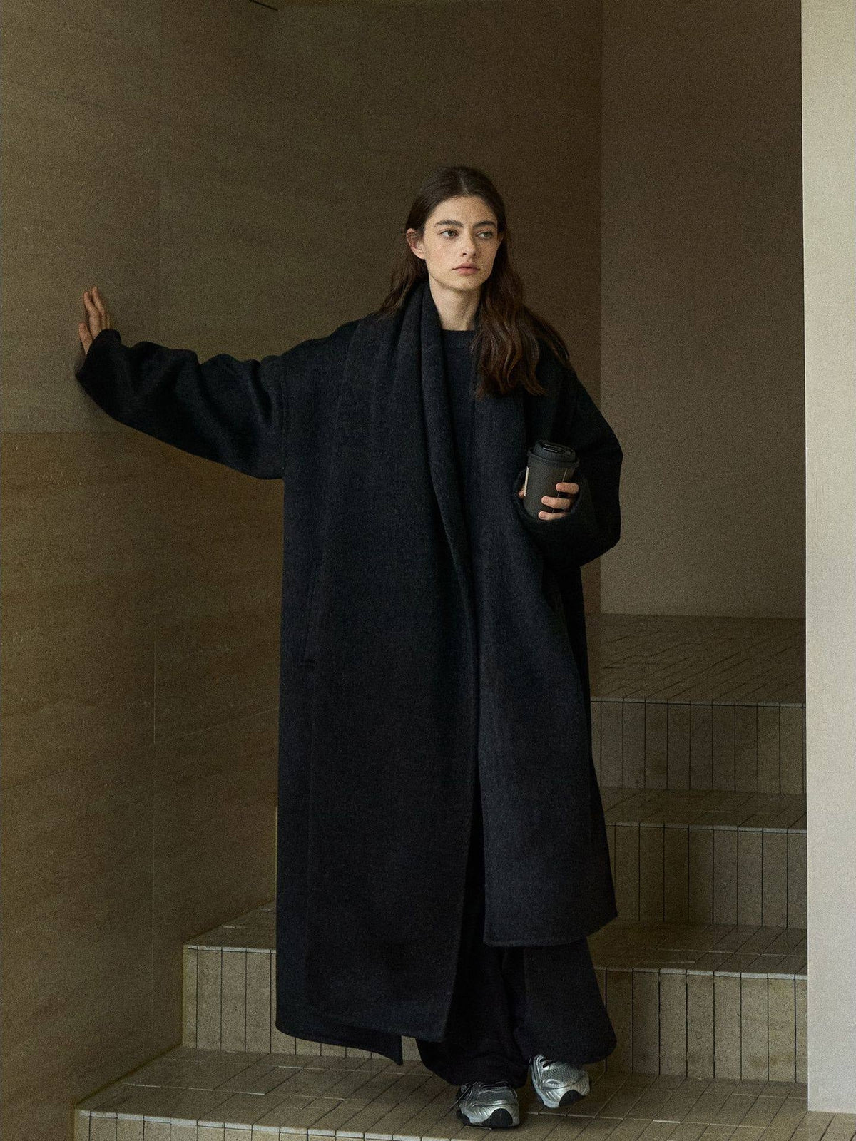 Women's Oversized Plain Wool Coat