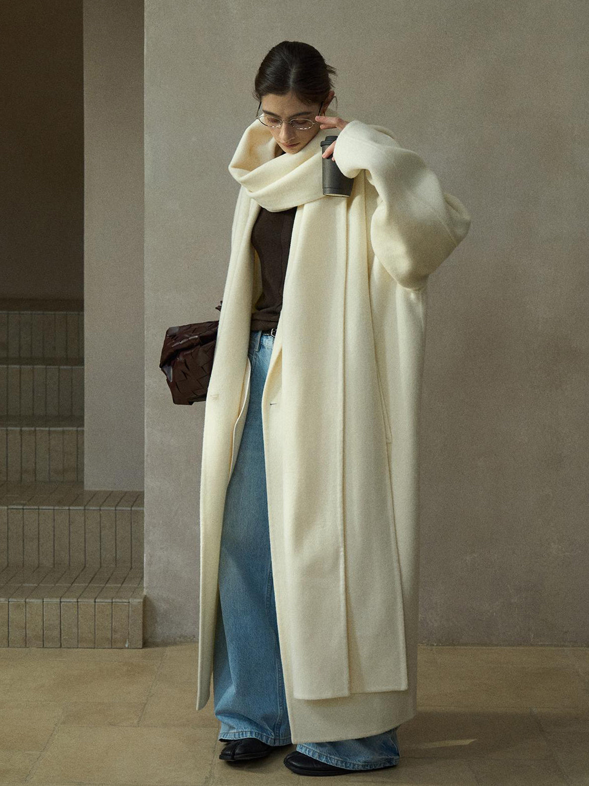 Women's Oversized Plain Wool Coat