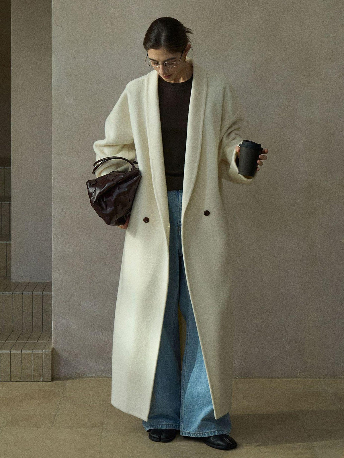 Women's Oversized Plain Wool Coat